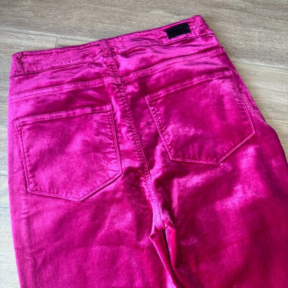 PAIGE Margot Ankle High Rise Pink Velvet Skinny Jeans Size 26 - Picture 8 of 10